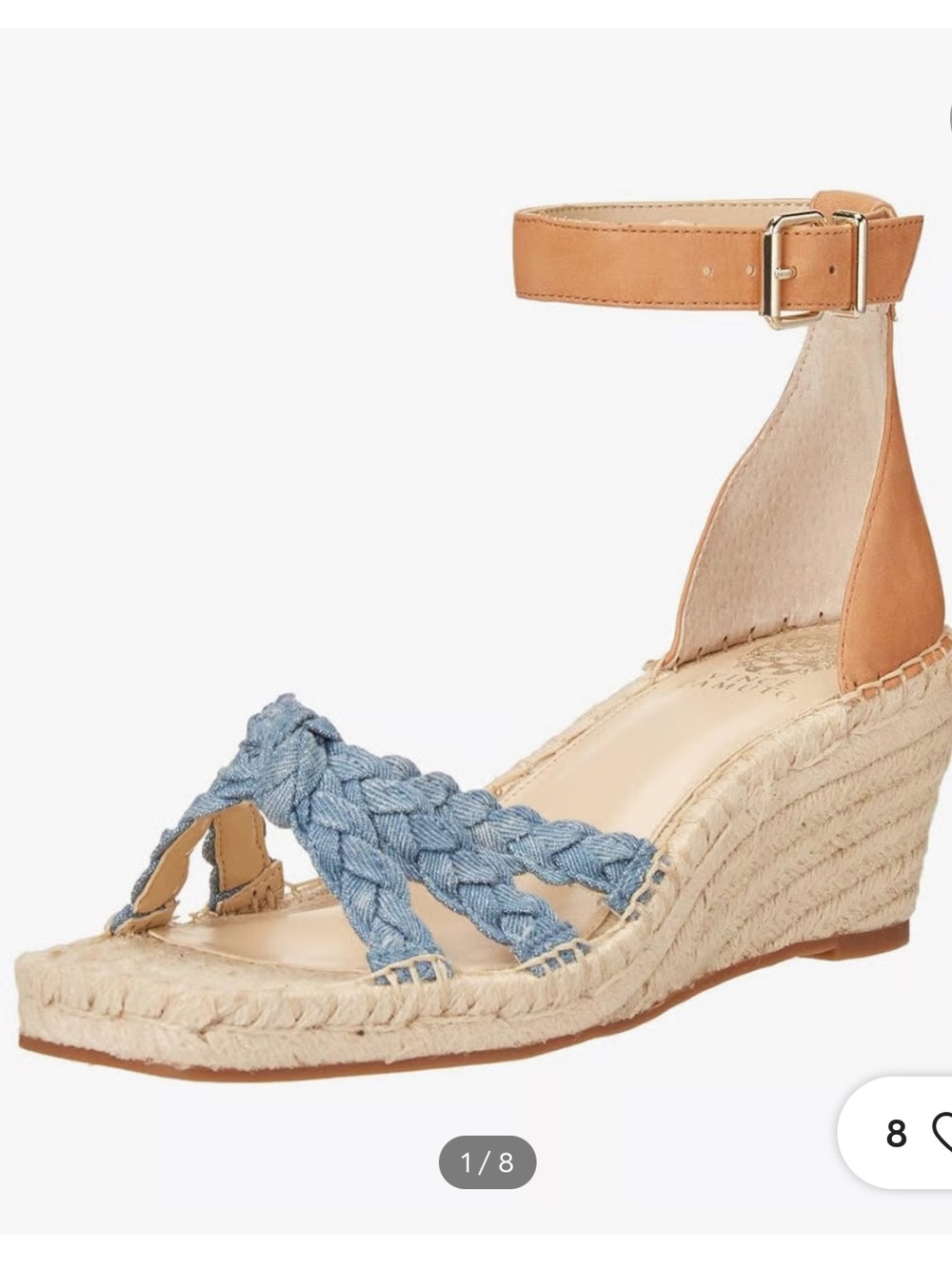 New Vince Camuto Jayeda denim braided espadrille